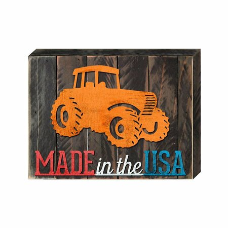 CLEAN CHOICE Made in the USA Tractor Vintage Art on Board Wall Decor CL3507401